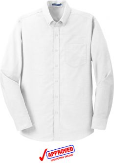 Men's Port Authority SuperPro Oxford Shirt, White